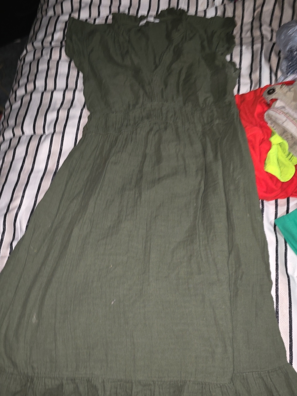 Time and Tru Olive Green Midi Dress